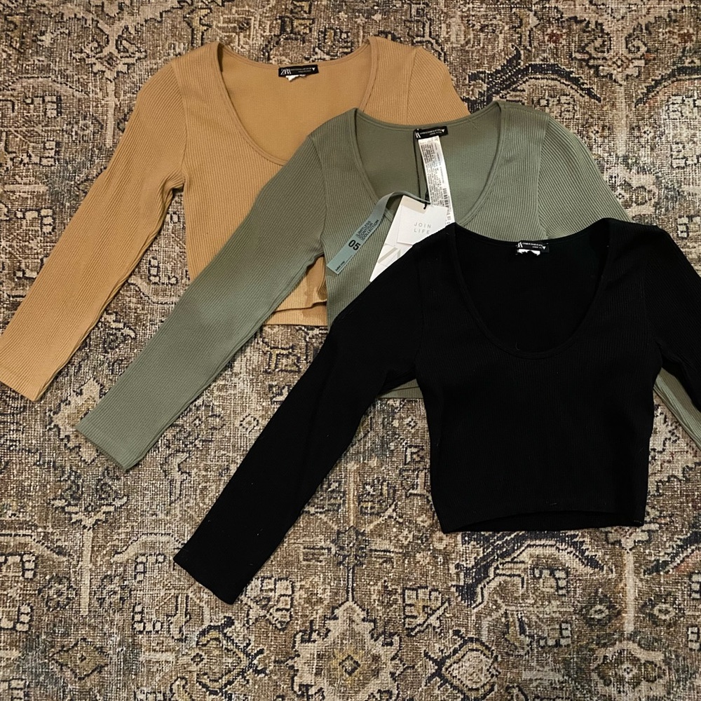 Three ZARA crop tops!
